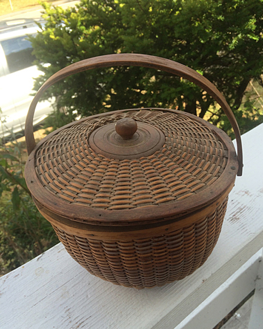 Nantucket sewing basket with swinging handle. Tim’s Inc. Auctions image